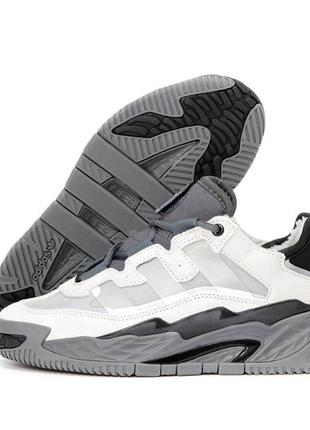 Зимние мужские кроссовки adidas niteball grey black (мех) 40-41-42-43-44-45