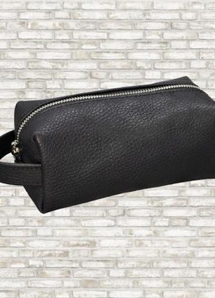 Несессер (органайзер-косметичка премиум) famk натуральная кожа размер s черный (334018109)