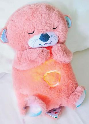 Детская успокаивающая мягкая игрушка-ночник для сна с функцией дыхания "сказочная...