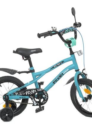 Велосипед детский prof1 y14253-1 14 дюймов, бирюзовый