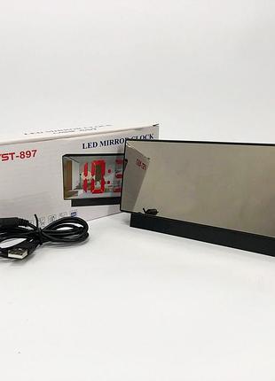 Часы электронные с зеркальным дисплеем vst-888-5, часы электронные настольные светящиеся vst|вигідна ціна|6 фото
