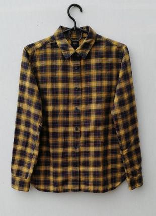 Фланелевая теплая  рубашка в клетку uniqlo