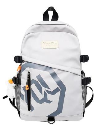 Рюкзак підлітковий 901229 з брелоком 20-35l шкільний white|вигідна ціна|