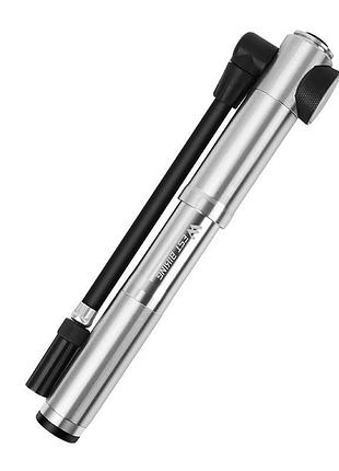 Насос велосипедний west biking 0711068 ручний з індикатором silver|вигідна ціна|