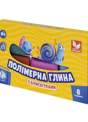 Полімерна глина 304109001-ua з блискітками 6 кольорів