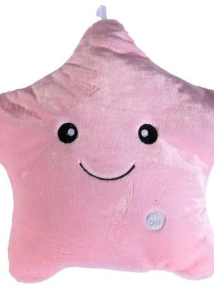 Подушка звездочка с подсветкой 🌏omnistore🌏, мягкая игрушка светящаяся звезда, розовая|вигідна ціна|