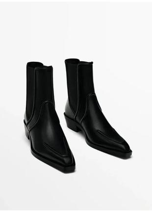 Кожаные ботильоны ботинки massimo dutti5 фото