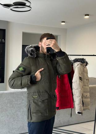 Зимняя мужская куртка пуховик парка stone island