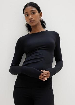 Лонгслив кофта микрофибра масло h&m hm s m