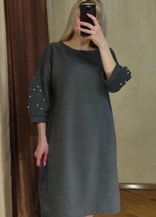 Теплое платье миди