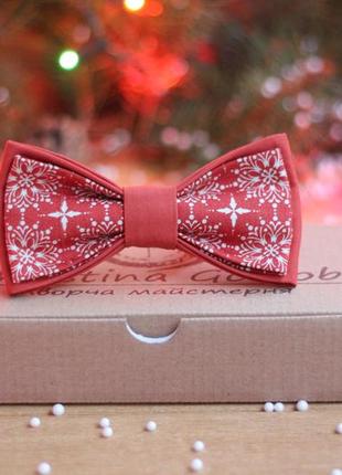 Краватка-метелик  "іскристі сніжинки"(теракотовий)