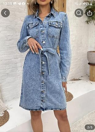 Джинсовое женское платье3 фото
