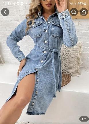 Джинсовое женское платье