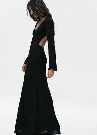 Довга сукня з відкритою спиною від zara, розмір xl