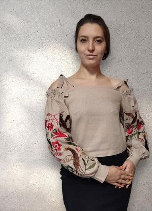 Вышиванка. женская блуза на длинный рукав