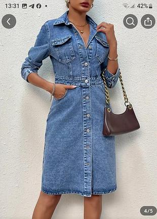 Женское джинсовое платье4 фото