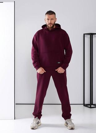 Чоловічий теплий спортивний костюм "kevin" бордо