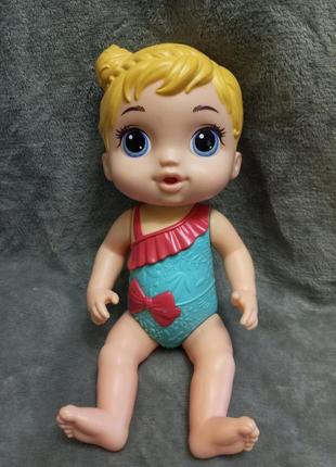 Кукла-белянка baby alive splas'h snuggle baby blonge doll blue eyes