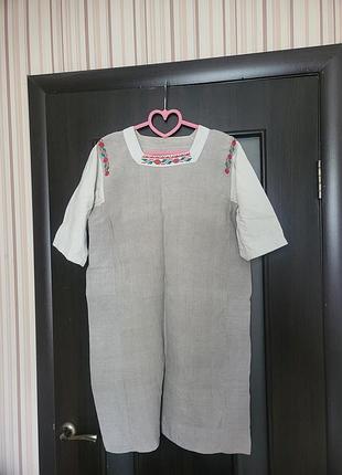 Сукня вишивка льон полотно
