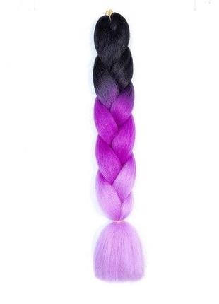 Канекалон (коса) kalipso jumbo braid c13 черно-фиолетовый омбре 60 см