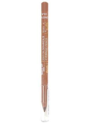 Органический карандаш для бровей born to bio eyebrow pencil n°01 blond 1,4 г