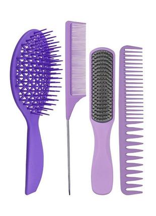 Набор расчесок для волос kalipso hair comb set фиолетовый 4 шт