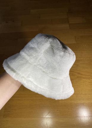 Женская зимняя панама teddy panama white