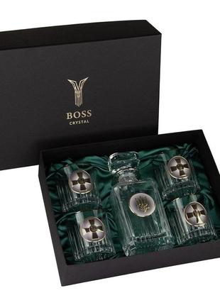 Набір для віскі "всу" 5 предметів boss crystal, графин + 4 келихи.