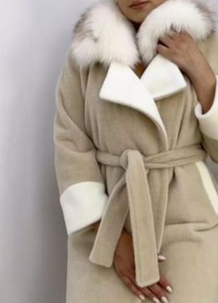 Бомбезные пальто, шубка с натуральным мехом,с поясом,люкс качество