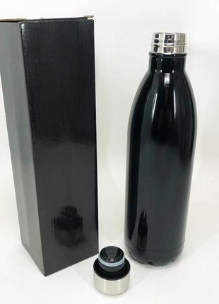 Термос unique un-1024 1 л, термос похідний, термос для риболовлі, термос для кави. колір: чорний|краща ціна|