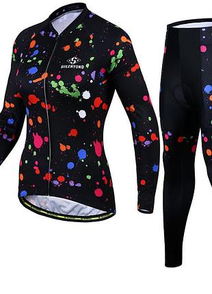 Вело костюм жіночий siilenyond sw-ct-05702 graffiti довгий рукав штани 3xl|краща ціна|