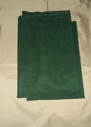 Ткань плотный микровелюр темно зеленый для декора отрез 39×305 см