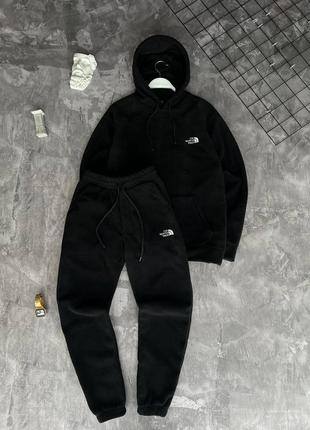 Чоловічий чорний костюм з полару the north face
