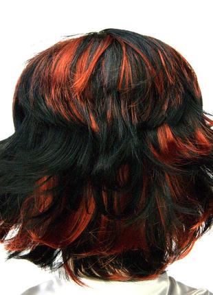 Парик стрижка каре-каскад (черный с коричневым)