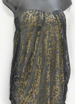 Короткое, покрытое платье золото с черным