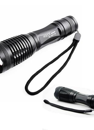 Фонарь police bl-1837-t6 (1х18650, зарядки 220в и 12в, 5 режимов, 1050 люмен), водонепроницаемый фонарь|краща