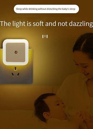 Нічник led мережевий із датчиком освітлення creative neon. автоматичний сенсор.