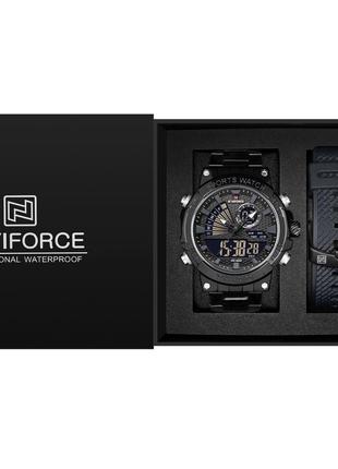 Чоловічий годинник naviforce set box подарунковий набір, 2 ремінці|краща ціна|
