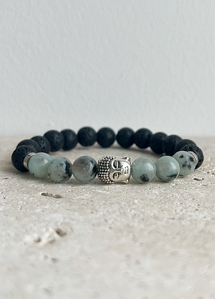 Женский браслет ручной работы из лава-камня