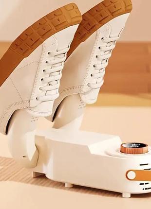 Сушилка для обуви электрическая с таймером shoe dryer, антибактериальная электросушилка для кроссовок и тапочек, ven-00144-white