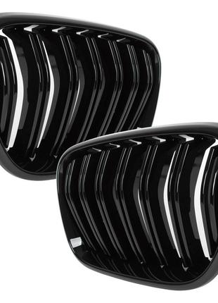 Решетка радиатора ноздри bmw x3 f26 11-14  black glossy double bar