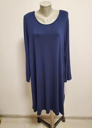 Красивое брендовое трикотажное вискозное платье свободного фасона батал