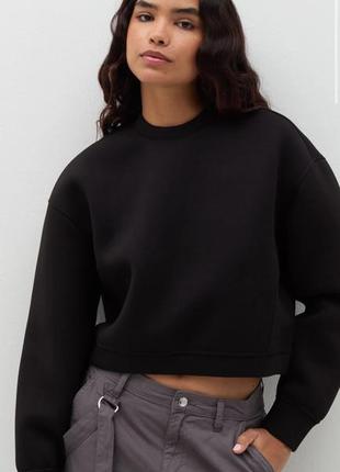 Черная теплая кофта, свитшот zara на флисе.