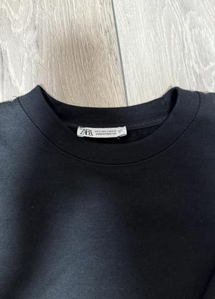 Чорна тепла кофта,світшот zara на флісі. 2