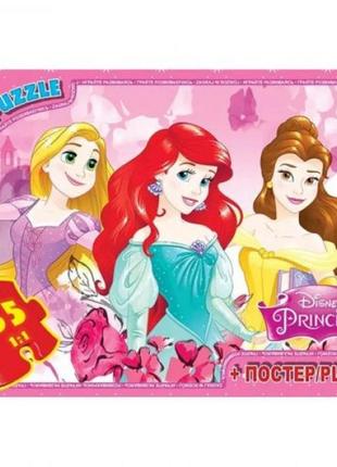 Пазлы "принцессы дисней" + постер, 35 элем.