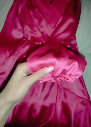 Атласное платье розовое boohoo