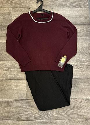 Кашемировый свитер m&amp;s /цвет бургунди 2