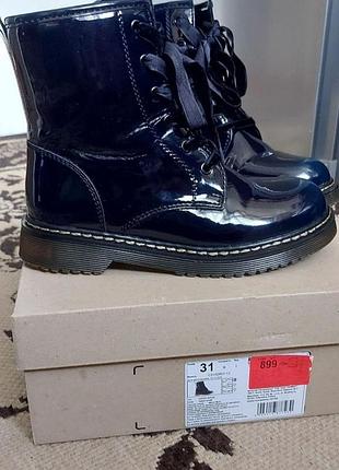 Черевички темно сині осінь-зима 19,5 см