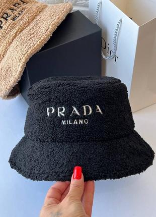 Женская теплая панама тедди prada
