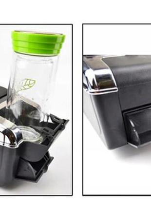 Peugeot 208 12-19 підлокітник із підсклянником і попільничкою чорна еко-кожа + монтажний комплект